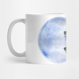 Blue Abstract Leaf Mug